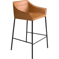 ANGEL CERDA SL Hocker aus braunem Kunstleder 4145