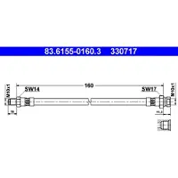 Ate Bremsschlauch 83615501603 für SAAB