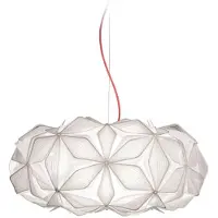 Slamp Pendellampe C'EST LA VIE, weiß/Kabel transparent, Ø 53 cm