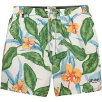 Superdry für Herren. M3010264A Hawaiian Print 16 grüner Badeanzug (S), Strandbekleidung, Recyceltes Polyester