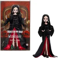Monster High x Wednesday Sammlerpuppe, Morticia Addams im schwarzen Samtkleid, Modepuppe, Weiblich, 6 Jahr(e), Junge/Mädchen, 285 mm, Mehrfarbig