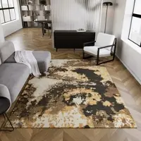 Esprit Teppich "Manhattan", braun (gold), B:80cm H:6mm L:150cm, Schurwolle, Teppiche, Teppich, Wollteppich, kurzflor, Vintage, gewebt, modern, edel, Wohnzimmer