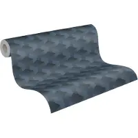 A.S. Création Vliestapete A.S. CRÉATION "Schlichte 3D-Tapete", blau (blau schwarz), B:0,53m H:0,01m L:10,05m, Vinyl, Vlies, Tapeten, Vliestapete, Grafiktapete 3D-Effekt Tapeten Wohnzimmer Schlafzimmer Küche modern