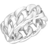 Giorgio Martello Milano Silberring "Ring Panzerketten-Design, Silber 925" Gr. 52, silber, , Fingerringe, Damen, 52, Silber 925 (Sterlingsilber), Silberring
