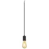 SLV 1010420 FITU PD, E27, ribbed, Pendelleuchte, Pendellänge 500 cm, offenes Kabelende, 1 x max. 15 W, schwarz