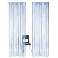 Otto Home Gardine "Dimona, Ösen, transparent, 2er-Set" Gr. 3, blau, B:140cm H:225cm, Voile, Polyester, Gardinen, Gardine, 2er-Set, transparent, Voile, Polyester
