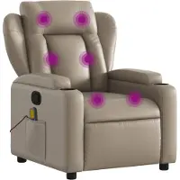 Syfax Massagesessel Cappuccino-Braun Kunstleder