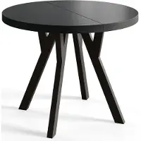 Alpi Möbel Esstisch Ausziehbar Ovo, 80-130 cm, Stabile Beine, Schwarz