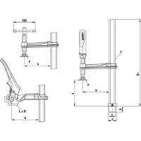 Bessey Spannelement mit fixer Ausladung TW Knebelgriff mit abgerundeten Enden - TW28-30-12K
