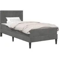 vidaXL Bettgestell mit Matratze Dunkelgrau 90 x 190 cm Samt