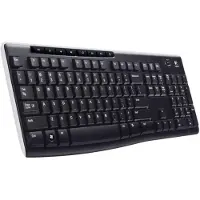 Logitech K270, Volle Größe (100%), Kabellos, RF Wireless, QWERTY, Schwarz