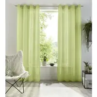 Otto Home Gardine "XANA 1er- und 2er Pack mit Ösen, Topseller" Gr. 2, grün, B:145cm H:175cm, Voile, Polyester, Gardinen, Gardine, einfarbig, 1 bzw. 2er Set, pflegeleicht, Kundenliebling