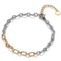 Firetti Armband "Schmuck Geschenk Edelstahl Armschmuck Armkette Ankerkette Bicolor", edelstahlfarben, gelbgoldfarben, Armbänder, Damen, 21cm, Edelstahl, Armband