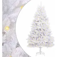 Syfax Künstlicher Weihnachtsbaum 300 LEDs PVC und Stahl Weiß