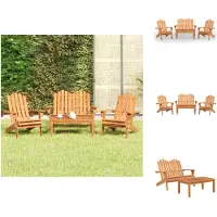 vidaXL 4-tlg. Garten-Lounge-Set Adirondack Massivholz Akazie - Gartenmöbel-Sets
