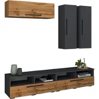 VCM Schrankwand Wohnzimmer Anbauwand Wohnwand Arila XL