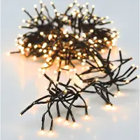 Spetebo LED Lichterkette warm weiß mit 8 Leuchtfunktionen - 192 LED - Weihnachts Beleuchtung mit Timer Batterie betrieben