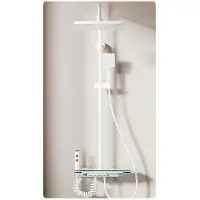 OEM Duscharmatur Set, Digitalanzeige für die Temperatur, Höhenverstellbar, Heiß Kalt Weiß