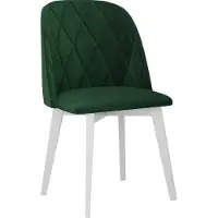 Mirjan 24 Stuhl Monti III Pik Raute, Esszimmerstuhl aus Buchenholz, Stilvoll Polsterstuhl, Wohnzimmer (Holzfarbe: Weiß, Stofffarbe: Riviera 38)