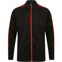 Finden & Hales Jungen Strick Trainingsjacke PC3083 (5-6 Jahre (116)) (Schwarz/Rot)