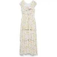 Vero Moda Maxikleid "VMESTELLA SL MAXI DRESS EXP", Damen, Gr. M, N-Gr, hellweiß aop:flower aop, Obermaterial: 50% Nylon, 50% Viskose, bedruckt, lang, Kleider Maxikleid, Viskosemischung