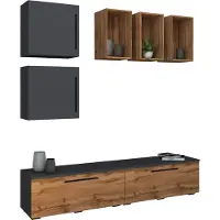 VCM Schrankwand Wohnzimmer Anbauwand Wohnwand Arila L