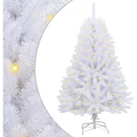 Syfax Künstlicher Weihnachtsbaum 150 LEDs PVC und Stahl Weiß