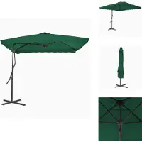 vidaXL Sonnenschirm mit Stahl-Mast 250×250 cm Grün - Sonnenschirme & Sonnenschutze