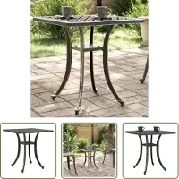 The Living Store Gartentisch Bronzen 53x53x53 cm Aluminiumguss