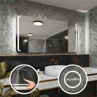 Alasta Rechteckiger LED-Spiegel 170x90 cm für Wohnzimmer, Schlafzimmer und Badezimmer