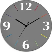 ARTland Glas Wanduhr Quarzuhr - schwarzer Zeiger Trendfarbe Grau-Bunt Größe: 30x30 cm
