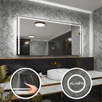 Alasta Rechteckiger LED-Spiegel 170x70 cm für Schlafzimmer, Wohnzimmer und Badezimmer