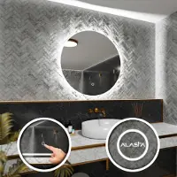 Alasta Runder LED-Spiegel Ø 75 cm für Badezimmer, Wohnzimmer und Schlafzimmer
