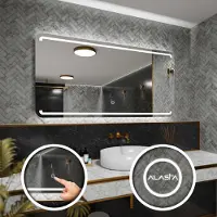 Alasta Rechteckiger LED-Spiegel 150x50 cm für Wohnzimmer, Schlafzimmer und Badezimmer