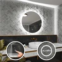 Alasta Runder LED-Spiegel Ø 80 cm für Schlafzimmer, Badezimmer und Wohnzimmer