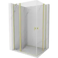 Mexen Mist Duo Duschkabine zum Öffnen 120 x 95 cm, transparent, gebürstetes Gold - 8A4-120-095-55-00