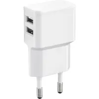 Wicked Chili Dual USB Ladegerät 12W / 2400mA Pro Series Universal Netzteil geeignet für Handy, Watch, Powerbank und Bluetooth Speaker, 2-fach USB Netzadapter (Netzstecker 90 Grad, 2-fach USB)