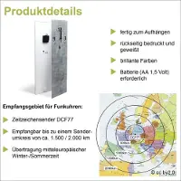 ARTland Glas Wanduhr Funkuhr - schwarzer Zeiger Große Pusteblume Größe: 20x60 cm