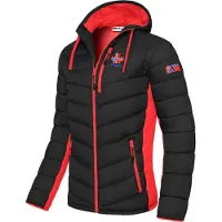 Nebulus Winterjacke MERIK Herren, warme Outdoorjacke, praktische & vielseitige Übergangs- & Winterjacke, P5150 - Herren, schwarz-rot, M