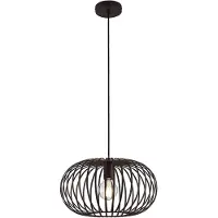 LINDBY Hängeleuchte Nahele, braun, Metall, Ø 40 cm, E27