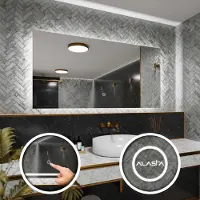 Alasta Rechteckiger LED-Spiegel 140x50 cm für Wohnzimmer, Badezimmer und Schlafzimmer