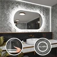 Alasta Ovaler LED-Spiegel 190x90 cm für Badezimmer, Schlafzimmer und Wohnzimmer