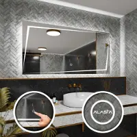 Alasta Rechteckiger LED-Spiegel 180x60 cm für Wohnzimmer, Schlafzimmer und Badezimmer