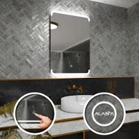 Alasta Rechteckiger Badezimmerspiegel mit LED-Beleuchtung und Touchschalter - Assen - 50 x 70cm