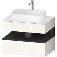Duravit Qatego Konsolenwaschtischunterbau, 1 Auszug, 1 Schubkasten, Ausschnitt mittig, 800x550x600mm, Nische Graphit Supermatt, QA4730080220000
