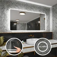 Alasta Rechteckiger LED-Spiegel 190x60 cm für Schlafzimmer, Wohnzimmer und Badezimmer