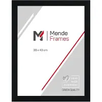 MendeFrames Holzrahmen Massivholz Museumsglas 20x25 cm schwarz gemasert H980