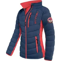 Nebulus GRAFFITY Winterjacke Damen, warme Outdoorjacke, praktische & vielseitige Übergangs- & Winterjacke, P5844 - Damen, navy-rot, S/36