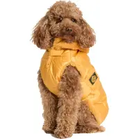 Fashion Dog Hunde-Steppmantel mit abnehmbarer Kapuze - Ocker-Gelb - 55 cm