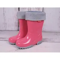 Demar Kinder Gummistiefel Kinderstiefel Gefüttert Regenstiefel mit Einlage Regenschuhe Lachsfarbe Rosa Reflektiernd 20/21